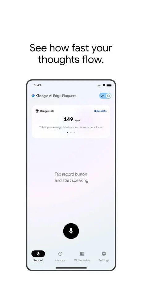 Google AI Edge Eloquentのアプリ画面