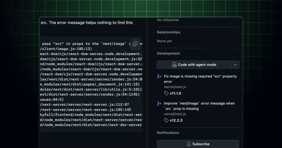 GitHubのIssueサイドバーに表示される関連PRとリリース情報のスクリーンショット