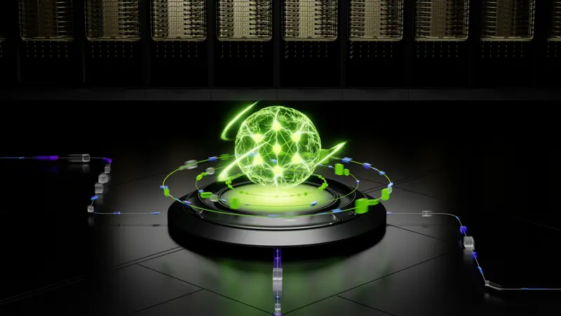 NVIDIAのインフラをイメージした3Dレンダリング