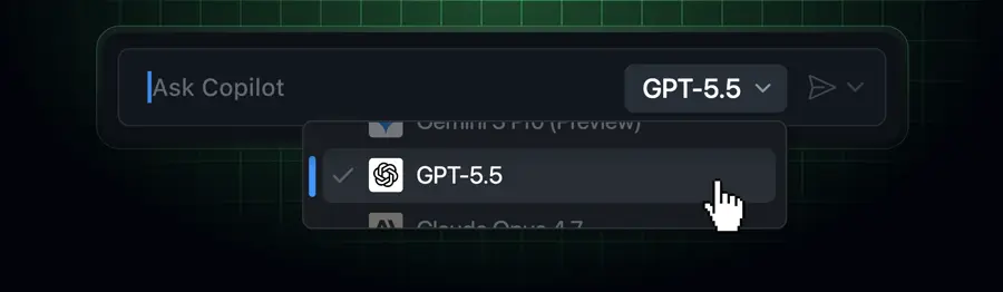 GitHub CopilotのGPT-5.5正式提供を案内する公式バナー