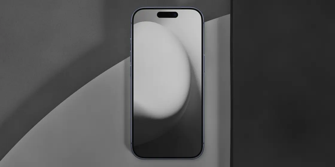電池切れで画面が黒いままのスマートフォン