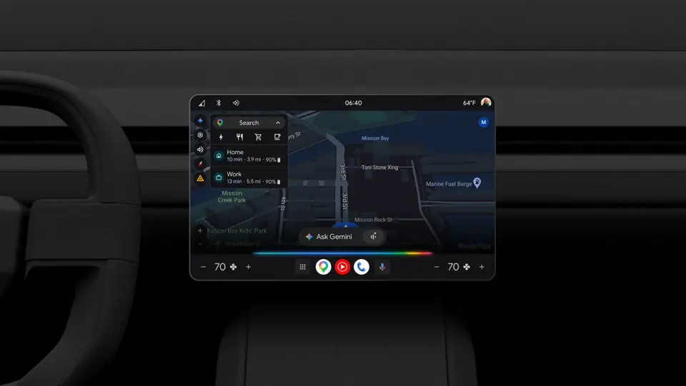 Google built-in搭載車のセンターディスプレイでGoogle MapsとGeminiが連携する様子
