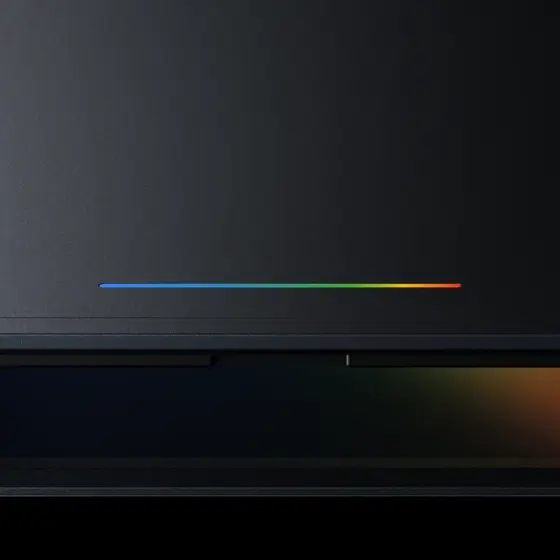 Googlebookのglowbar部分を写したクローズアップ写真