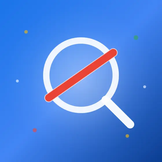 Google検索のAI要約をオフにすることを表す虫眼鏡と取り消し線のイメージ