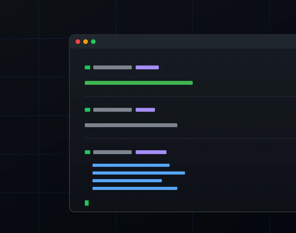 ターミナル上でCopilot CLIの/memoryコマンドを入力している様子を模した抽象イラスト