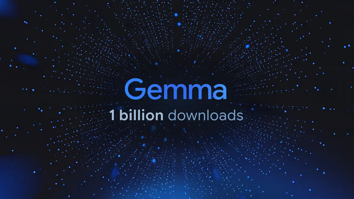 Gemma 10億ダウンロード達成を示すヒーロー画像