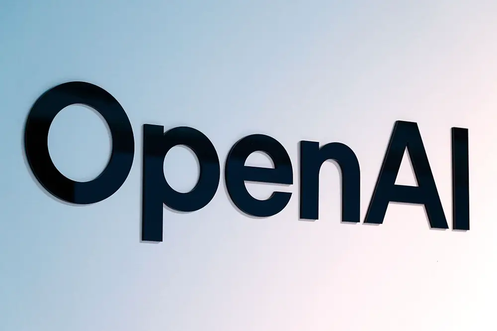 壁に取り付けられたOpenAIの立体ロゴサイン