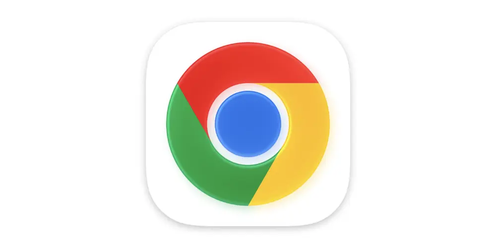 白い背景に表示されたGoogle Chromeのアプリアイコン