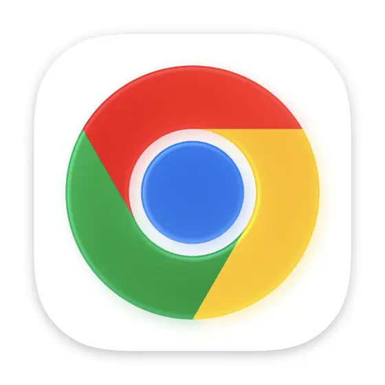白背景に描かれたGoogle Chromeのアプリアイコン